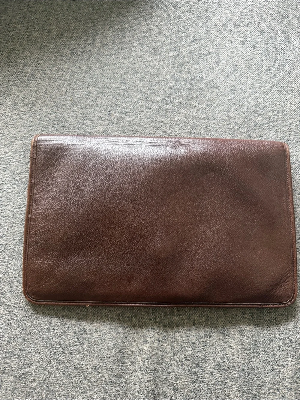 Dior Brown Leather Clutch with Gold Tone Dior Lock